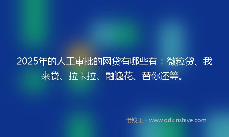 2025年的人工审批的网贷有哪些有：微粒贷、我来贷、拉卡拉、融逸花、替你还等。
