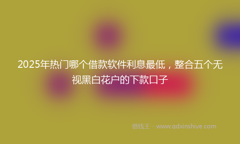 2025年热门哪个借款软件利息最低，整合五个无视黑白花户的下款口子