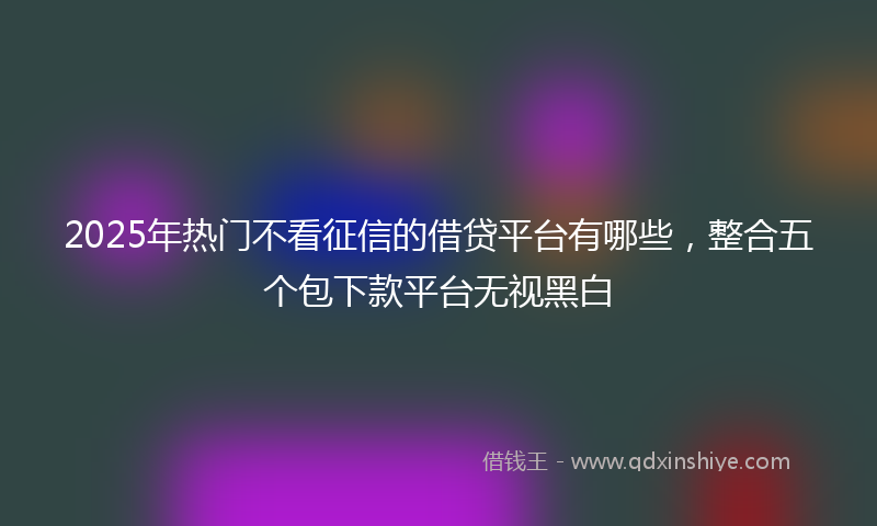 2025年热门不看征信的借贷平台有哪些，整合五个包下款平台无视黑白