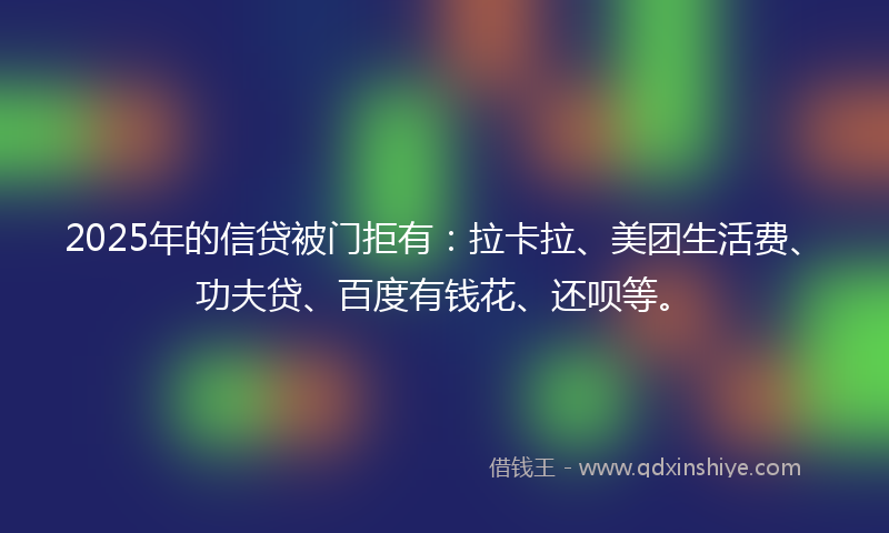 2025年的信贷被门拒有：拉卡拉、美团生活费、功夫贷、百度有钱花、还呗等。