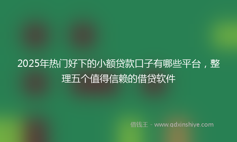 2025年热门好下的小额贷款口子有哪些平台，整理五个值得信赖的借贷软件