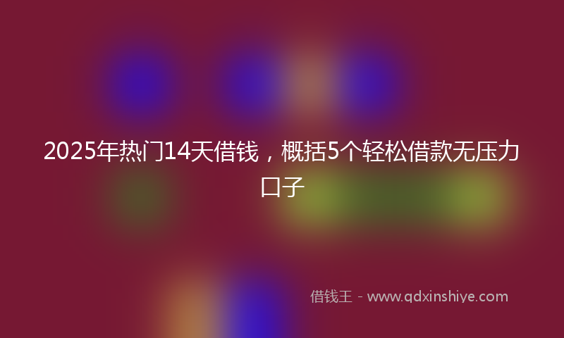 2025年热门14天借钱，概括5个轻松借款无压力口子