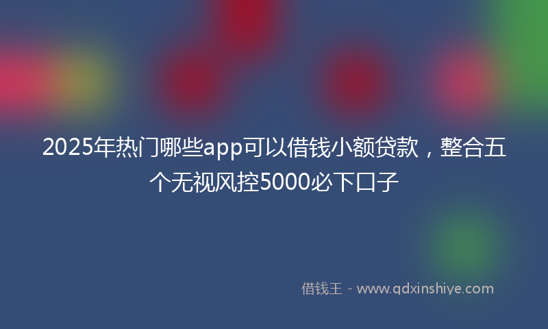 2025年热门哪些app可以借钱小额贷款，整合五个无视风控5000必下口子