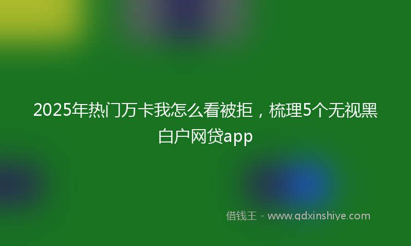 2025年热门万卡我怎么看被拒，梳理5个无视黑白户网贷app