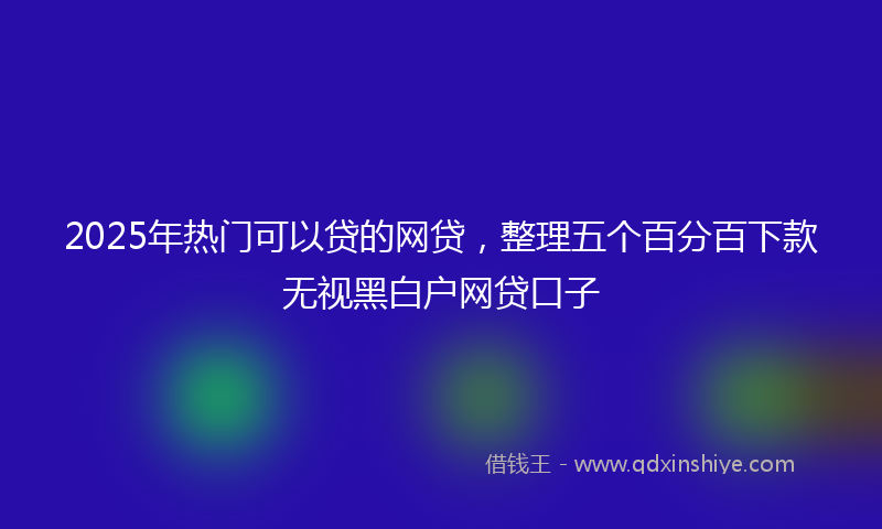 2025年热门可以贷的网贷，整理五个百分百下款无视黑白户网贷口子