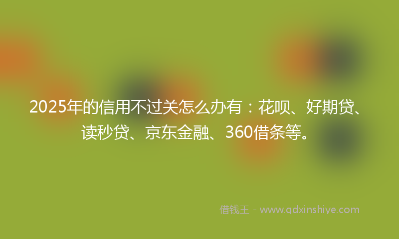 2025年的信用不过关怎么办有：花呗、好期贷、读秒贷、京东金融、360借条等。