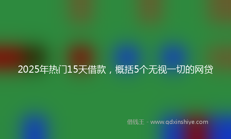 2025年热门15天借款，概括5个无视一切的网贷