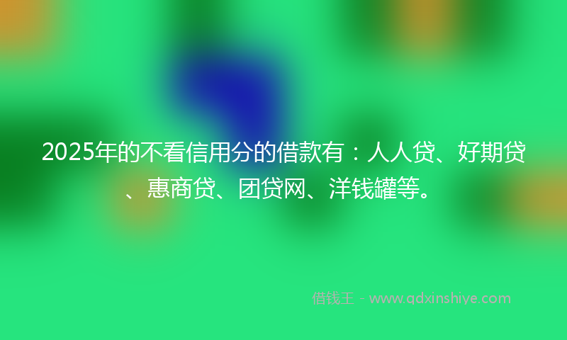 2025年的不看信用分的借款有：人人贷、好期贷、惠商贷、团贷网、洋钱罐等。