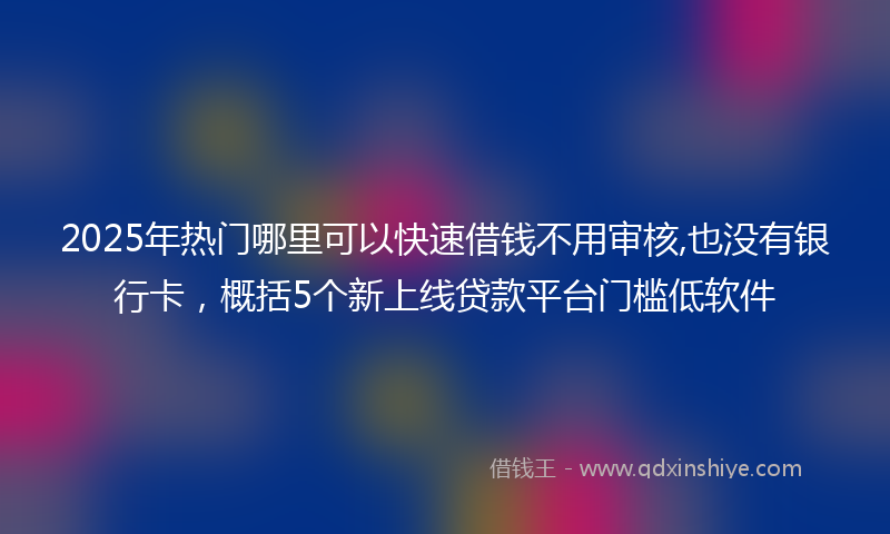 2025年热门哪里可以快速借钱不用审核,也没有银行卡，概括5个新上线贷款平台门槛低软件