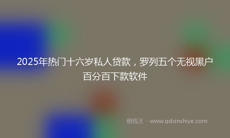 2025年热门十六岁私人贷款，罗列五个无视黑户百分百下款软件