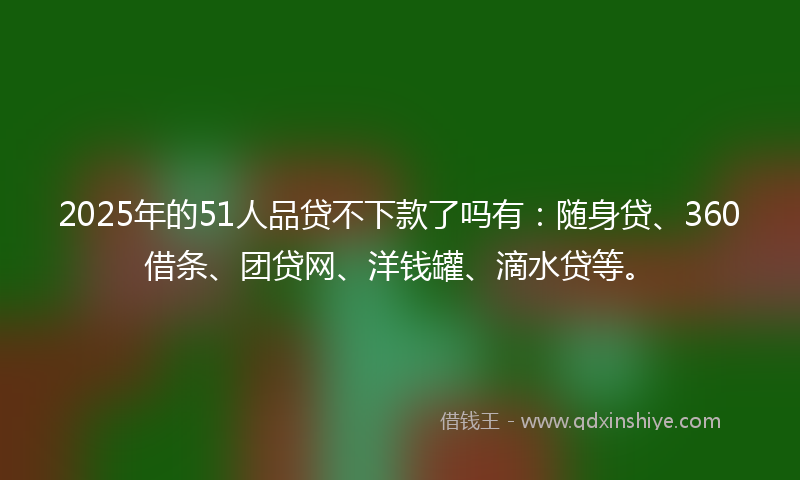 2025年的51人品贷不下款了吗有：随身贷、360借条、团贷网、洋钱罐、滴水贷等。