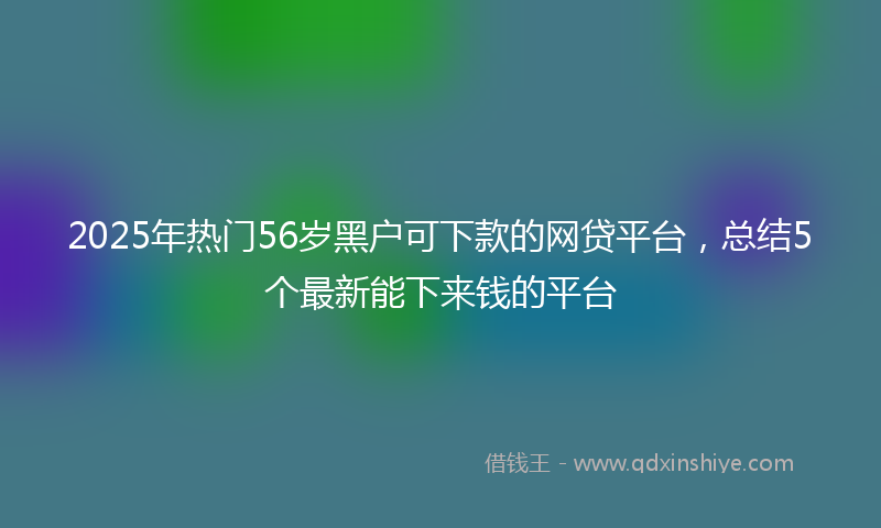 2025年热门56岁黑户可下款的网贷平台，总结5个最新能下来钱的平台