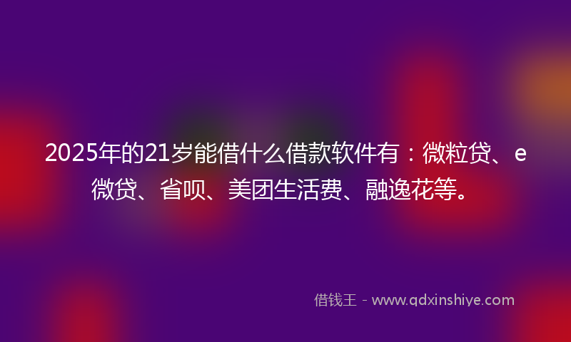 2025年的21岁能借什么借款软件有：微粒贷、e微贷、省呗、美团生活费、融逸花等。
