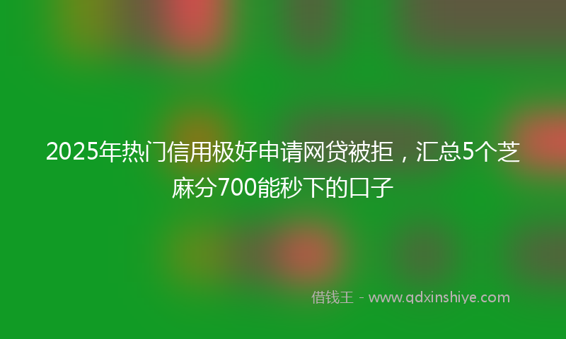 2025年热门信用极好申请网贷被拒，汇总5个芝麻分700能秒下的口子