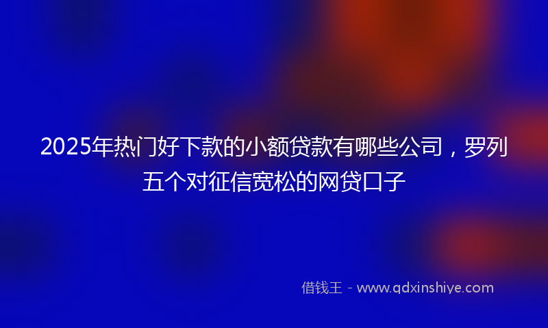 2025年热门好下款的小额贷款有哪些公司，罗列五个对征信宽松的网贷口子
