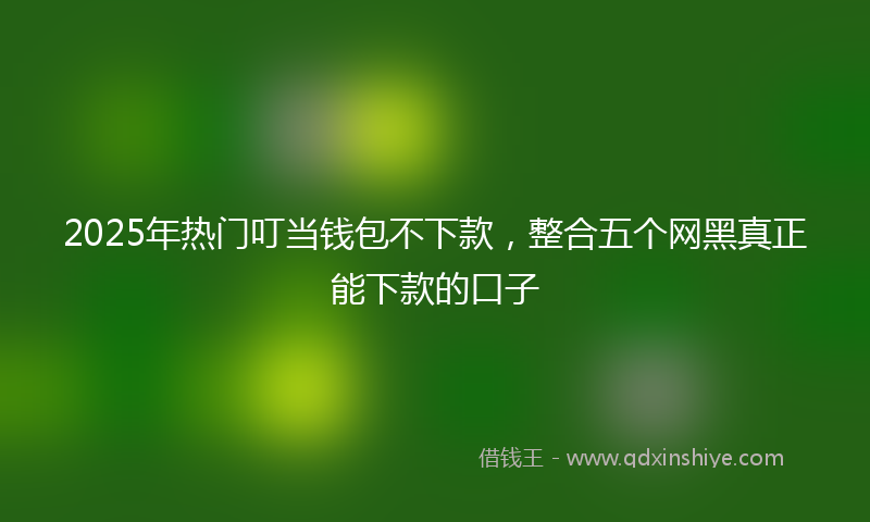 2025年热门叮当钱包不下款，整合五个网黑真正能下款的口子