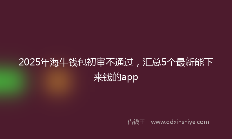 2025年海牛钱包初审不通过，汇总5个最新能下来钱的app