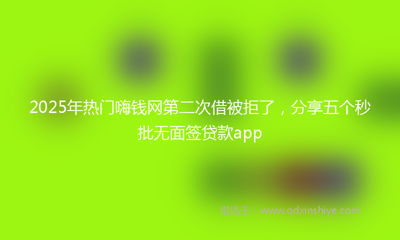 2025年热门嗨钱网第二次借被拒了，分享五个秒批无面签贷款app