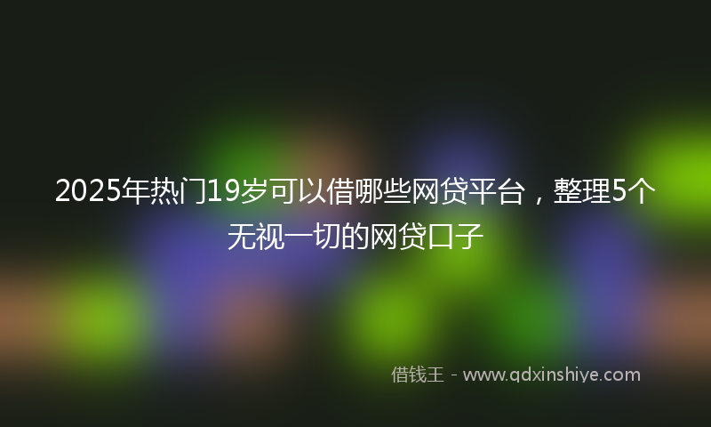2025年热门19岁可以借哪些网贷平台，整理5个无视一切的网贷口子