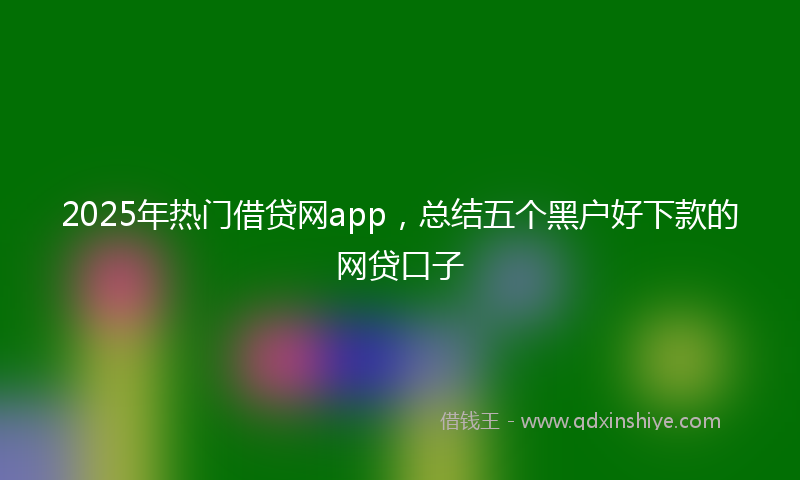 2025年热门借贷网app，总结五个黑户好下款的网贷口子