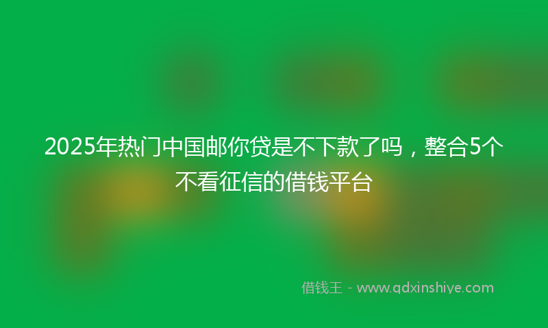 2025年热门中国邮你贷是不下款了吗，整合5个不看征信的借钱平台