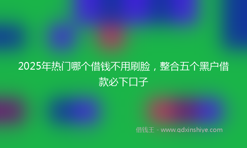2025年热门哪个借钱不用刷脸，整合五个黑户借款必下口子