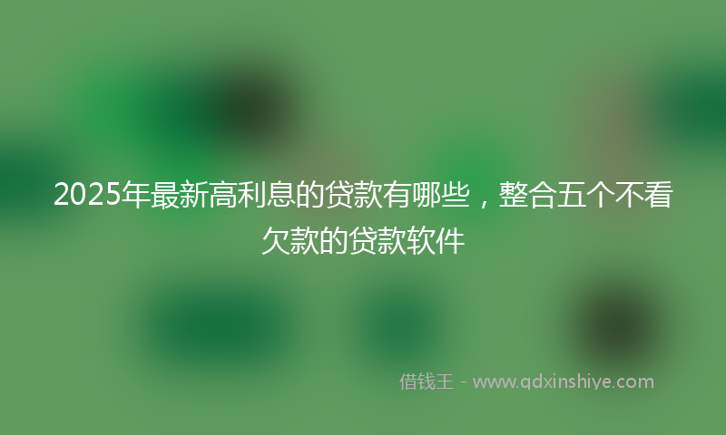 2025年最新高利息的贷款有哪些，整合五个不看欠款的贷款软件