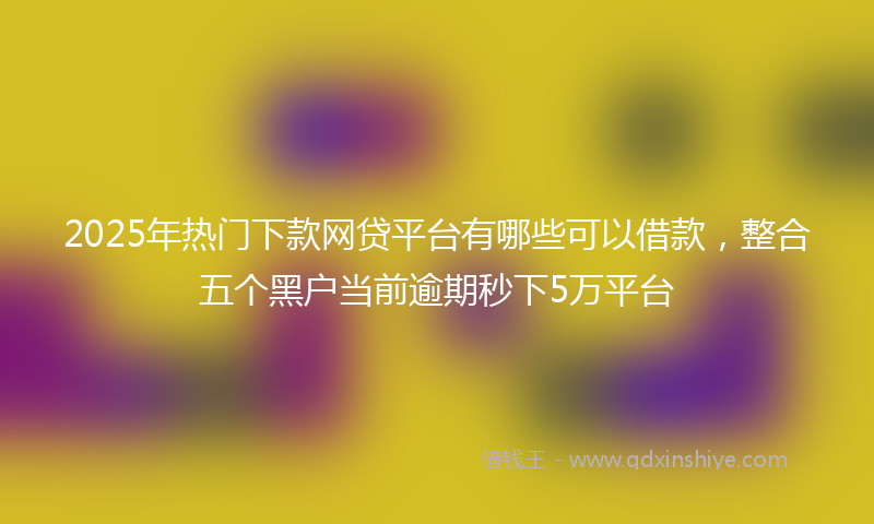 2025年热门下款网贷平台有哪些可以借款，整合五个黑户当前逾期秒下5万平台