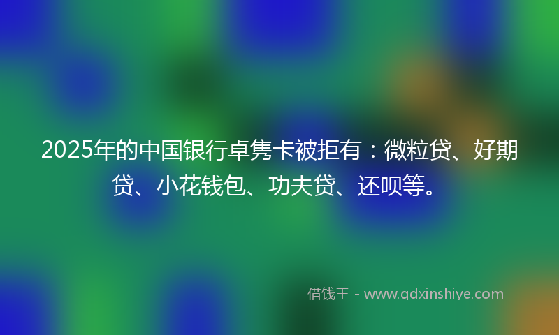 2025年的中国银行卓隽卡被拒有：微粒贷、好期贷、小花钱包、功夫贷、还呗等。