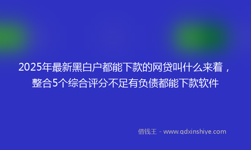 2025年最新黑白户都能下款的网贷叫什么来着，整合5个综合评分不足有负债都能下款软件