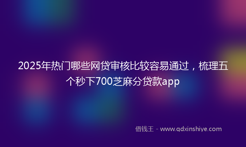2025年热门哪些网贷审核比较容易通过，梳理五个秒下700芝麻分贷款app