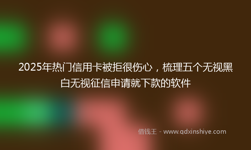 2025年热门信用卡被拒很伤心，梳理五个无视黑白无视征信申请就下款的软件