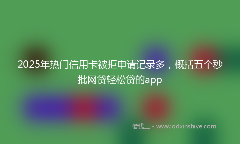 2025年热门信用卡被拒申请记录多，概括五个秒批网贷轻松贷的app