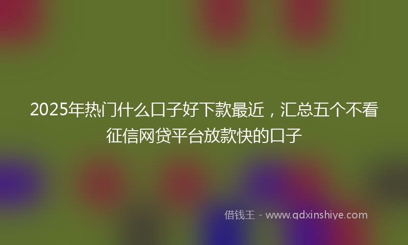 2025年热门什么口子好下款最近，汇总五个不看征信网贷平台放款快的口子