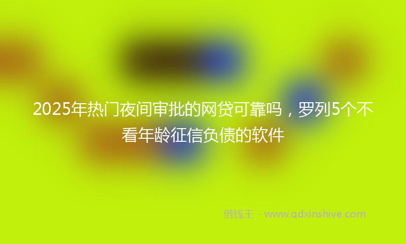2025年热门夜间审批的网贷可靠吗，罗列5个不看年龄征信负债的软件