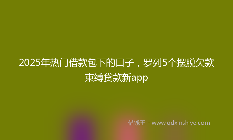 2025年热门借款包下的口子，罗列5个摆脱欠款束缚贷款新app