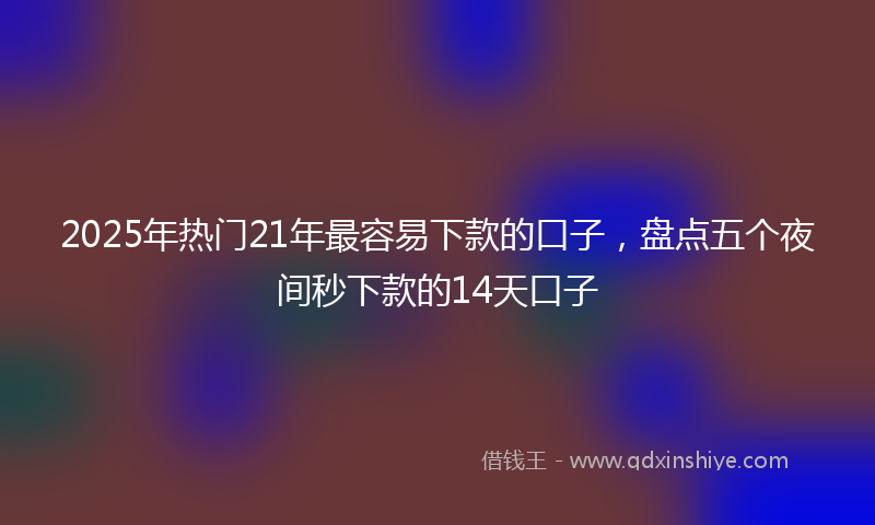2025年热门21年最容易下款的口子，盘点五个夜间秒下款的14天口子