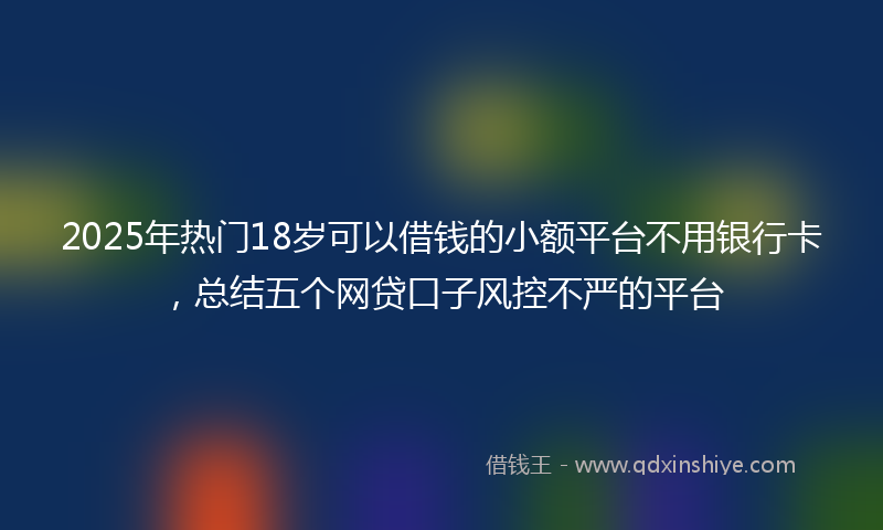 2025年热门18岁可以借钱的小额平台不用银行卡，总结五个网贷口子风控不严的平台