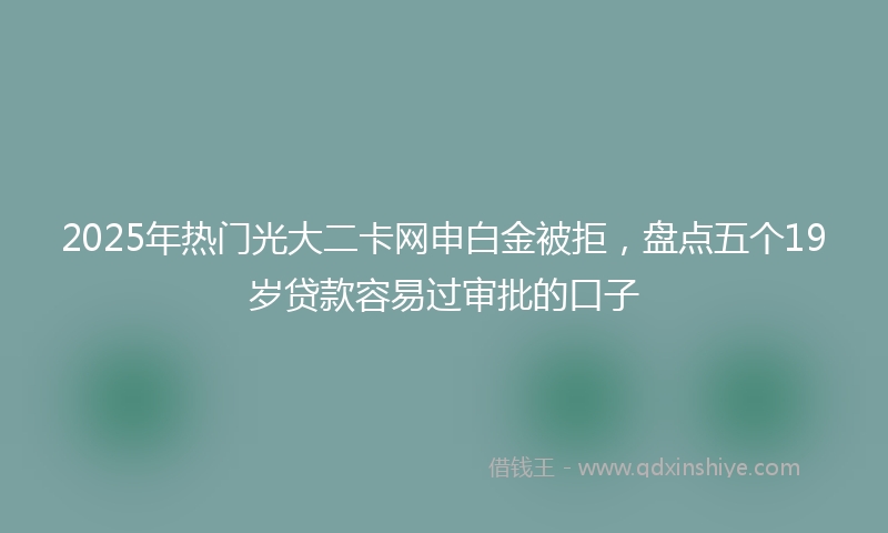 2025年热门光大二卡网申白金被拒，盘点五个19岁贷款容易过审批的口子