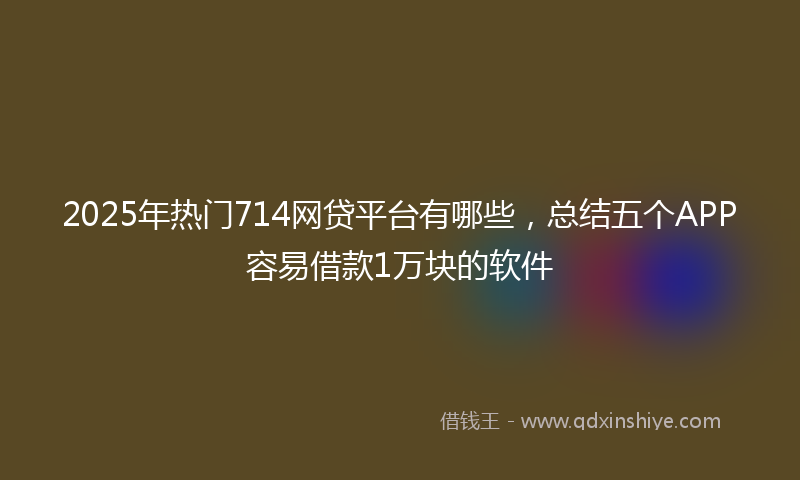 2025年热门714网贷平台有哪些，总结五个APP容易借款1万块的软件