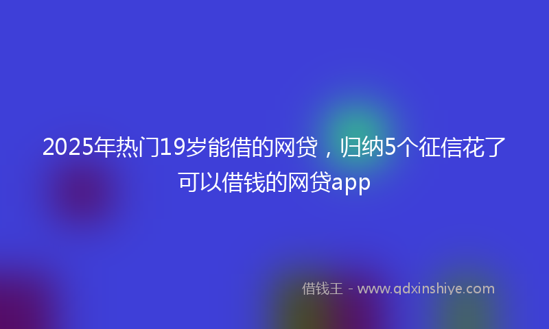 2025年热门19岁能借的网贷，归纳5个征信花了可以借钱的网贷app