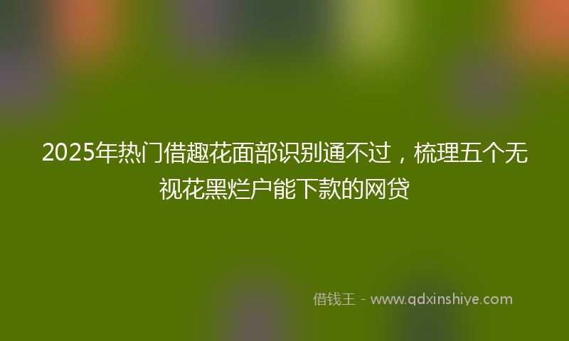 2025年热门借趣花面部识别通不过，梳理五个无视花黑烂户能下款的网贷