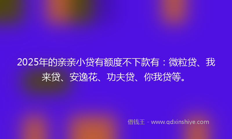 2025年的亲亲小贷有额度不下款有：微粒贷、我来贷、安逸花、功夫贷、你我贷等。