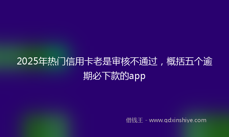 2025年热门信用卡老是审核不通过，概括五个逾期必下款的app