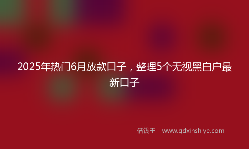 2025年热门6月放款口子，整理5个无视黑白户最新口子