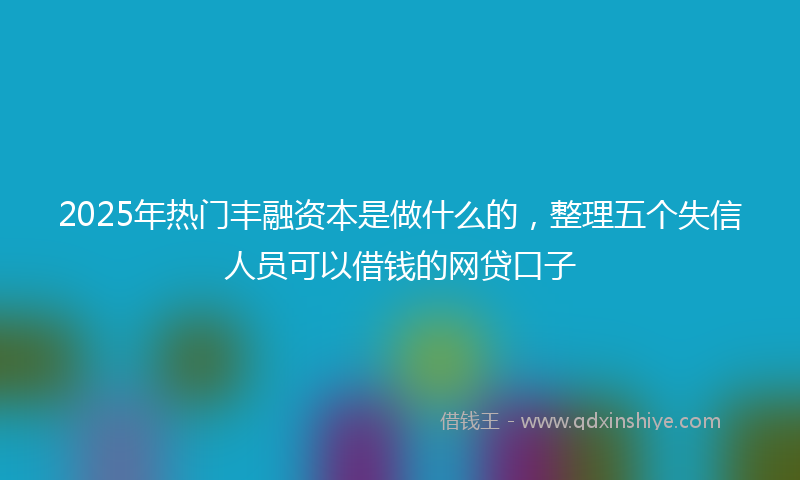 2025年热门丰融资本是做什么的，整理五个失信人员可以借钱的网贷口子