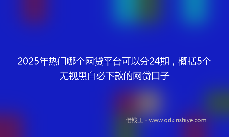 2025年热门哪个网贷平台可以分24期，概括5个无视黑白必下款的网贷口子