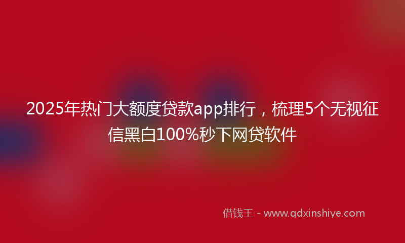 2025年热门大额度贷款app排行，梳理5个无视征信黑白100%秒下网贷软件