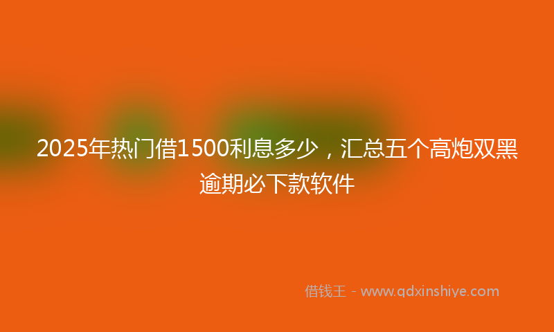 2025年热门借1500利息多少，汇总五个高炮双黑逾期必下款软件