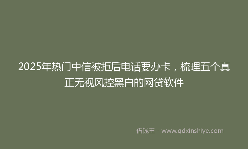 2025年热门中信被拒后电话要办卡，梳理五个真正无视风控黑白的网贷软件